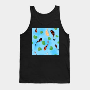 koi carps and lotus in water, japanese culture symbols Tank Top